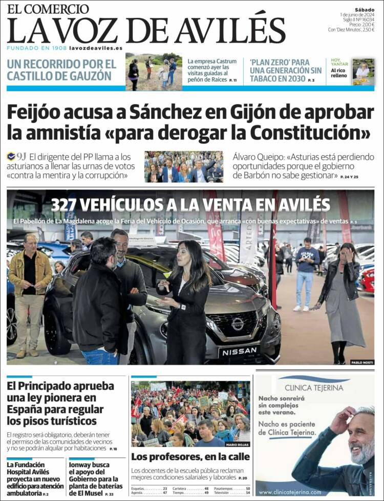 Portada de El Comercio - Avilés (España)