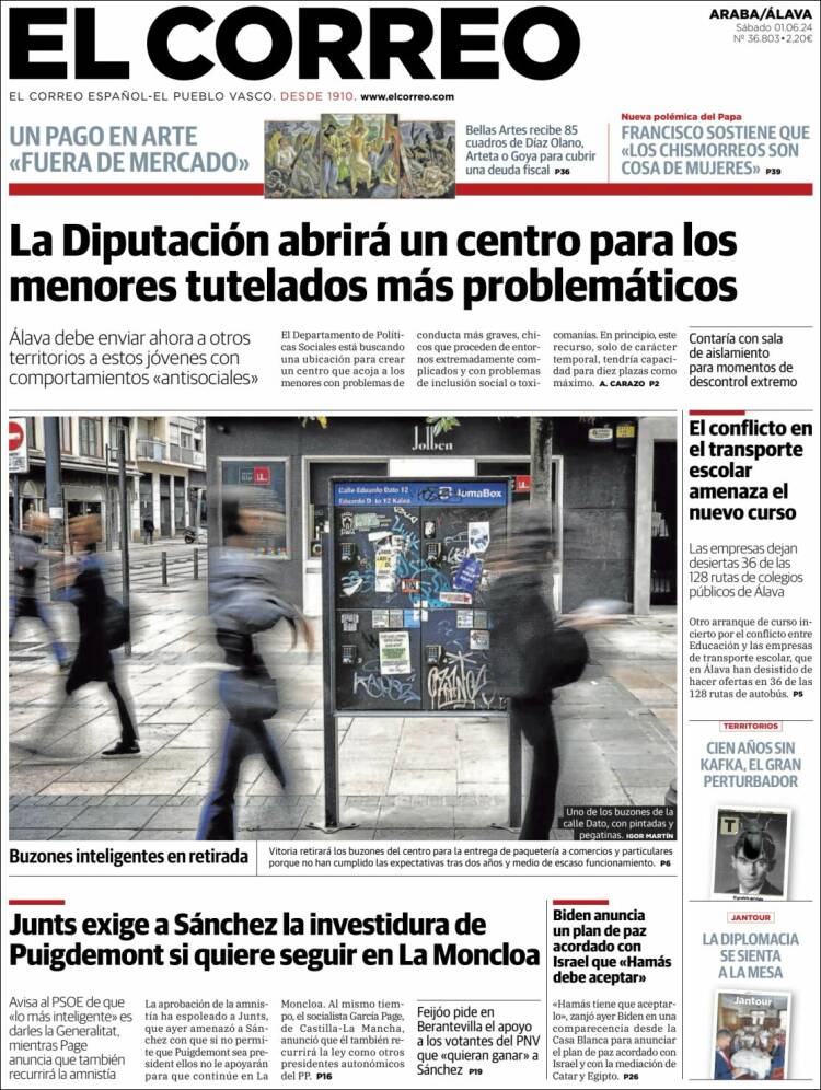 Portada de El Correo - Álava (España)