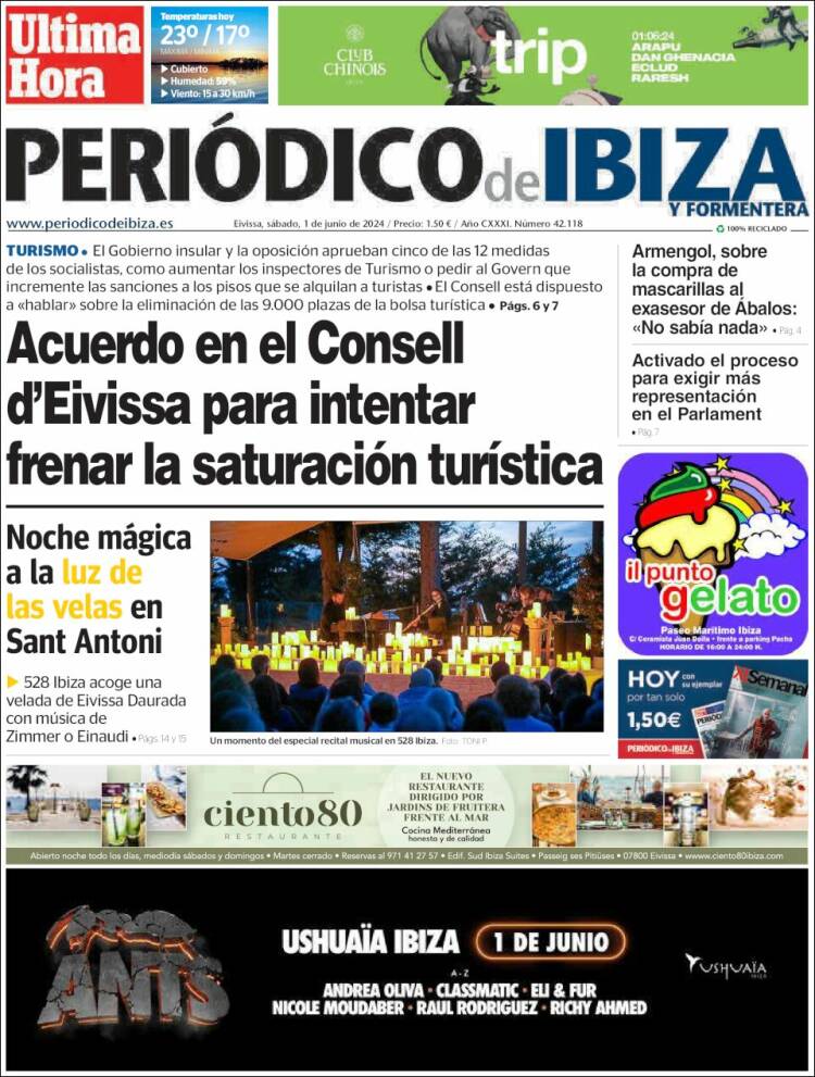 Portada de Periódico de Ibiza (España)