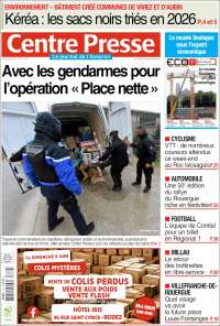 Portada de Centre Presse (Francia)