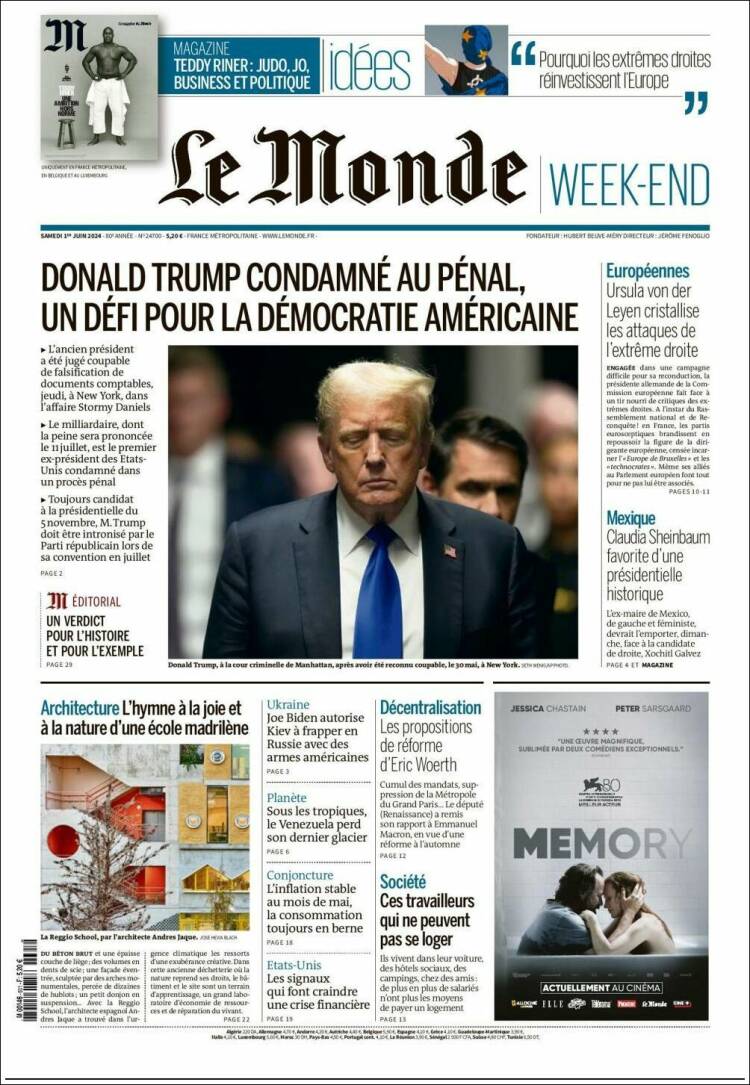 Portada de Le Monde (Francia)