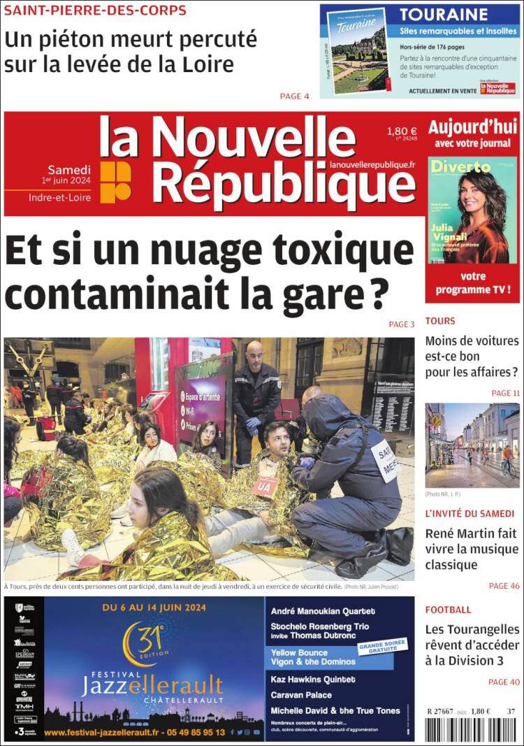 Portada de La Nouvelle Republique (Francia)