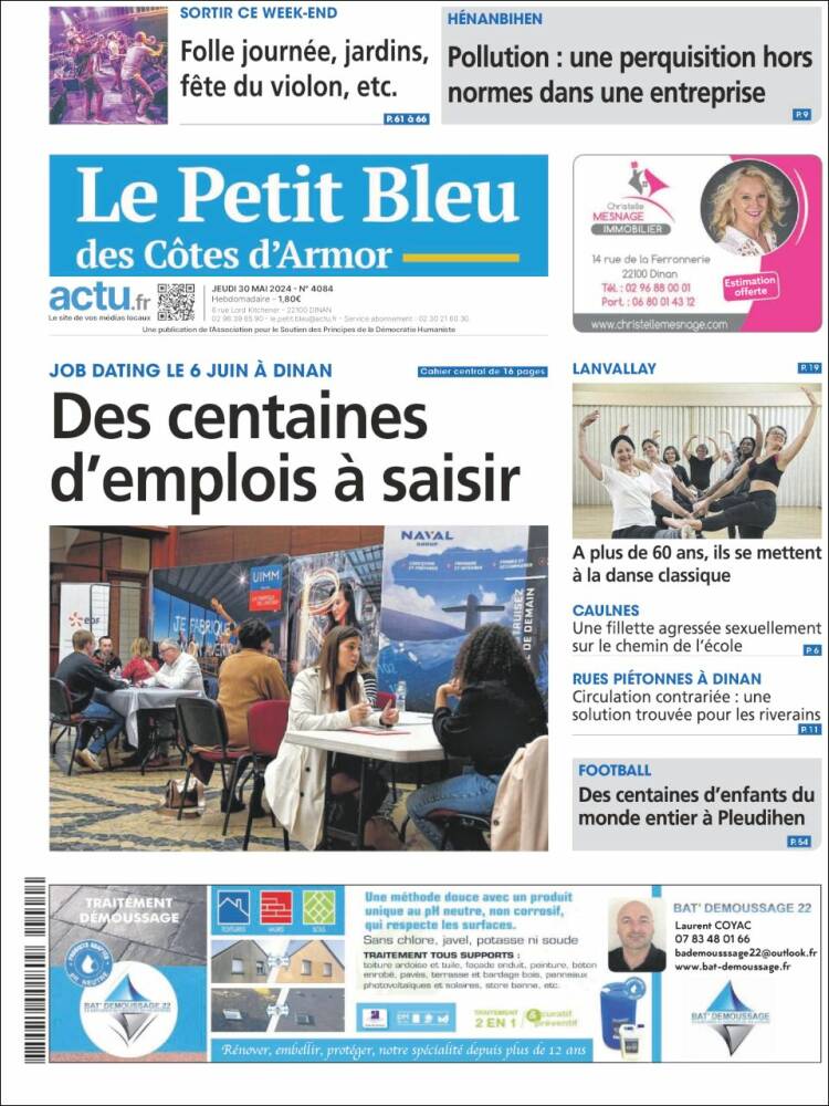 Portada de Le Petit Bleu (Francia)