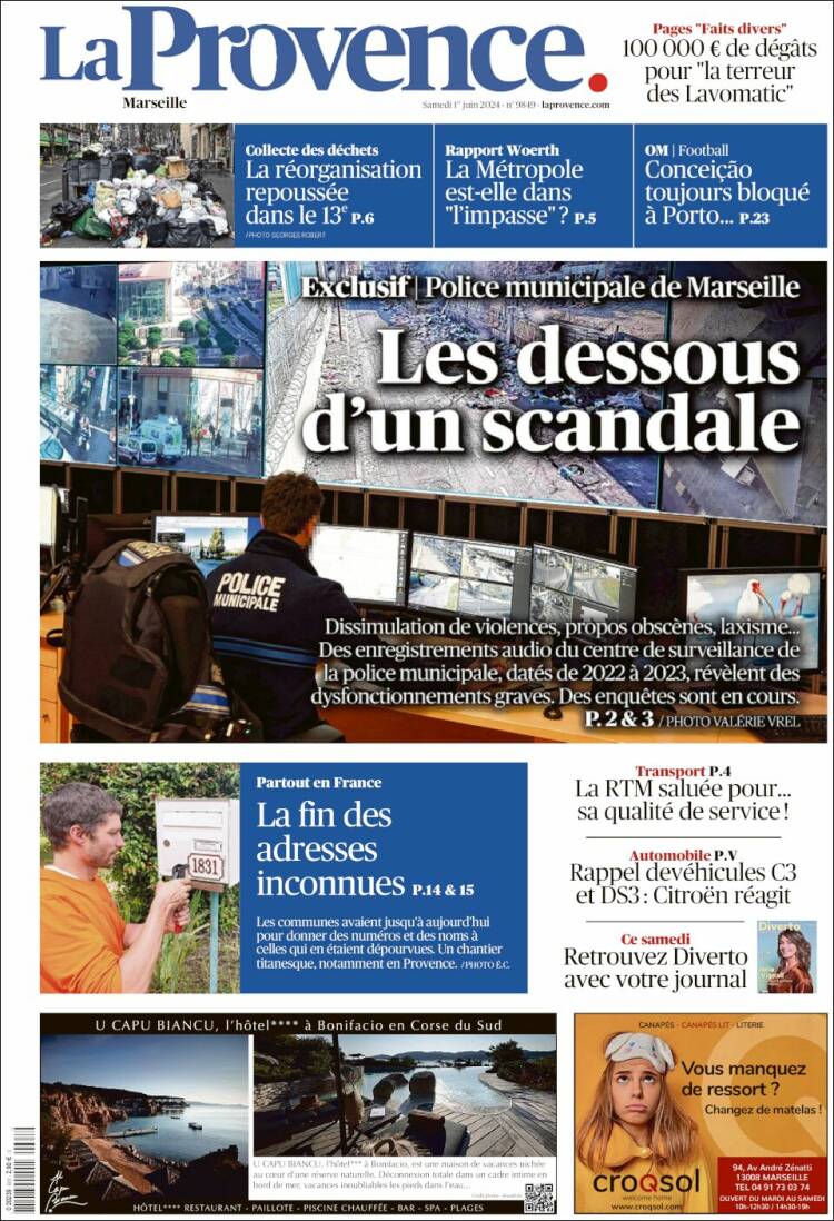 Portada de La Provence (Francia)