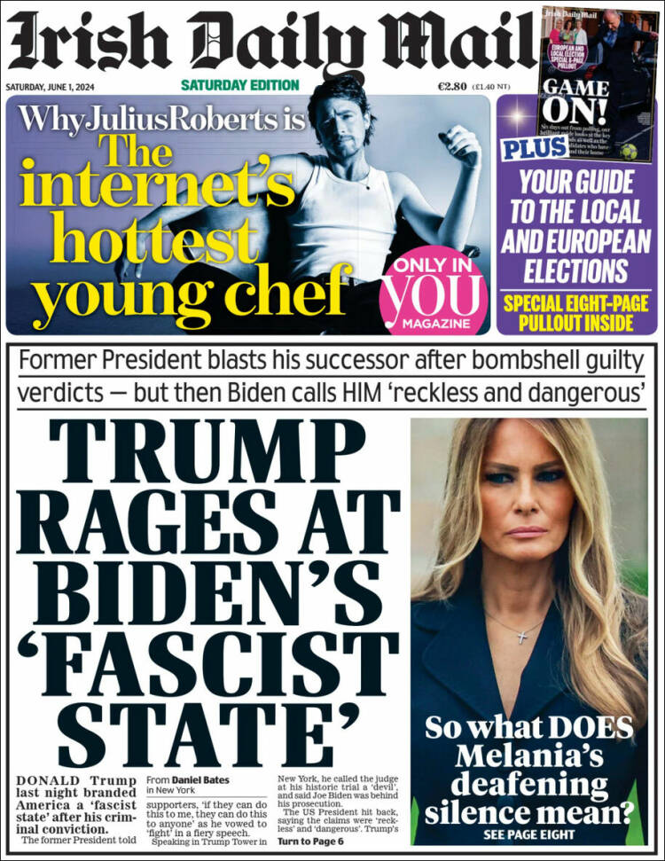 Portada de Irish Daily Mail (Irlanda)