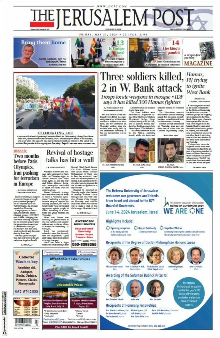 Portada de The Jerusalem Post (Israel)