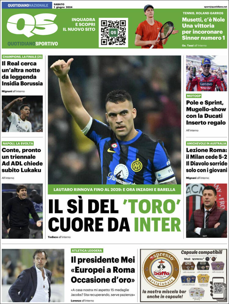 Portada de Quotidiano Sportivo (Italia)