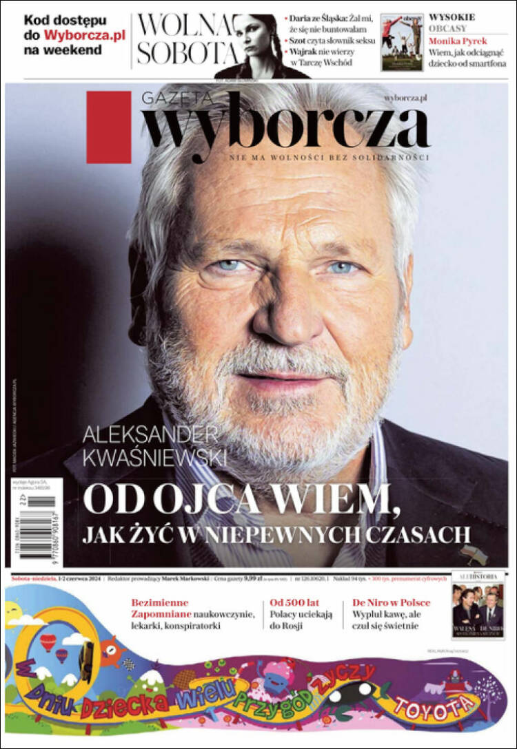 Portada de Gazeta Wyborcza (Polonia)