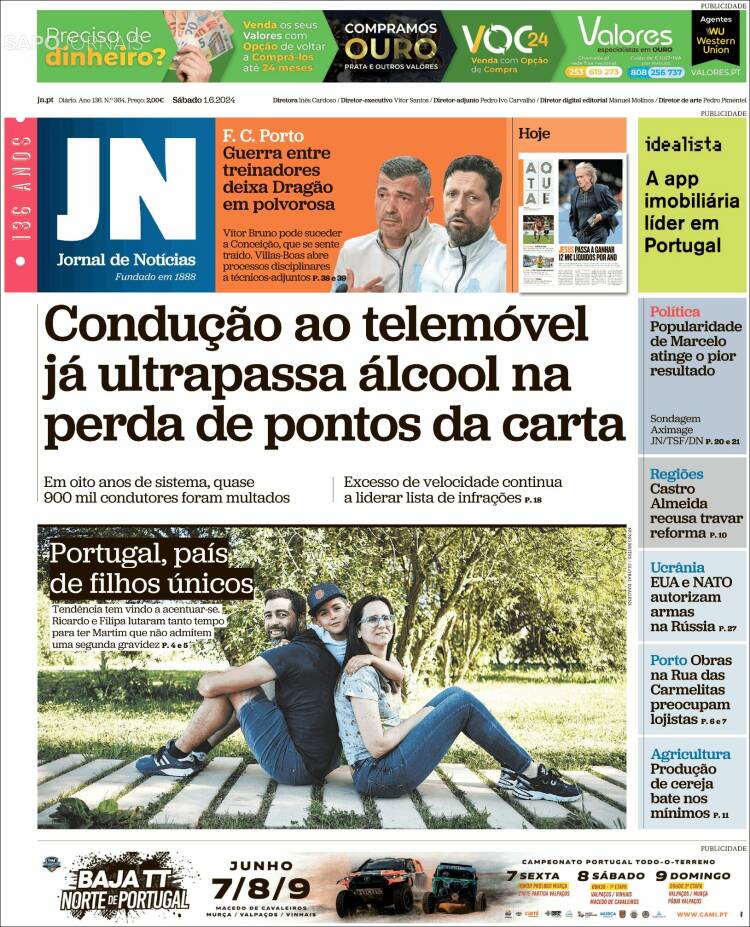 Portada de Jornal de Notícias (Portugal)