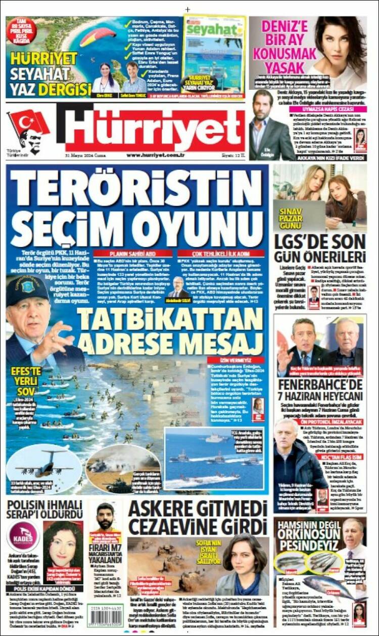 Portada de Hürriyet (Turqu&iacute;a)