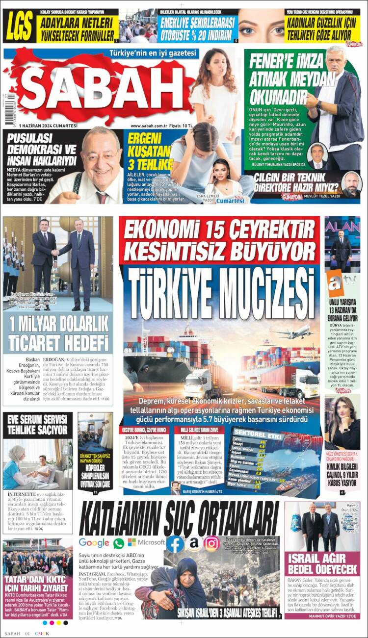 Portada de Sabah (Turqu&iacute;a)