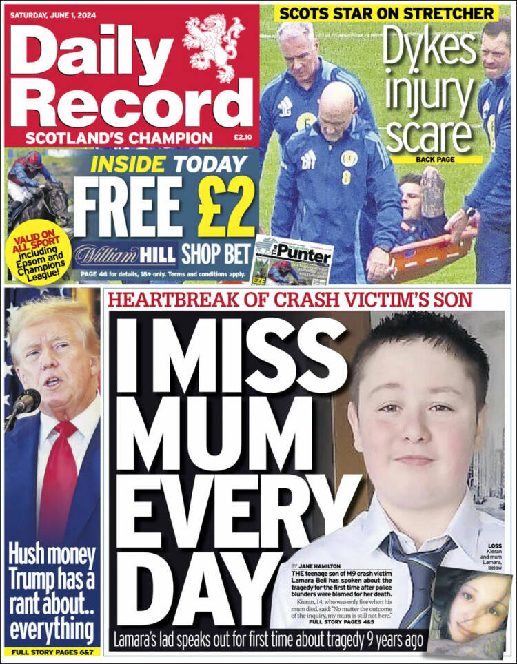 Portada de Daily Record (Reino Unido)