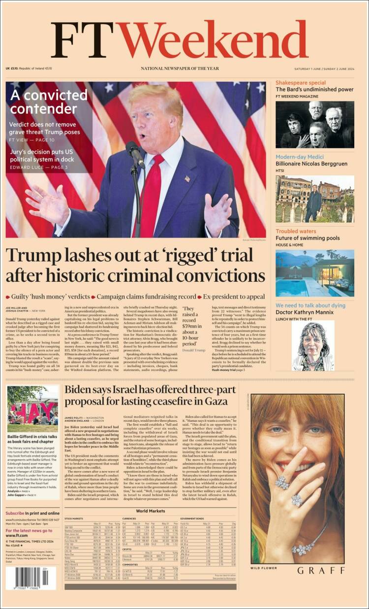 Portada de Financial Times (Reino Unido)