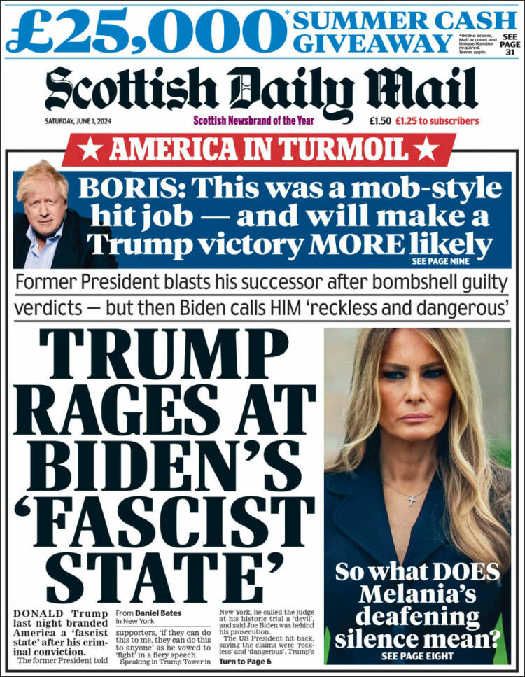 Portada de Scottish Daily Mail (Reino Unido)