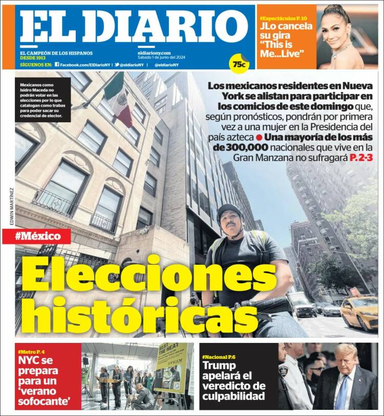 Portada de El Diario NY (USA)