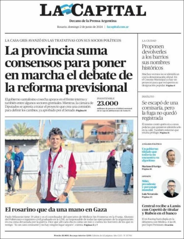 Portada de La Capital - Rosario (Argentina)