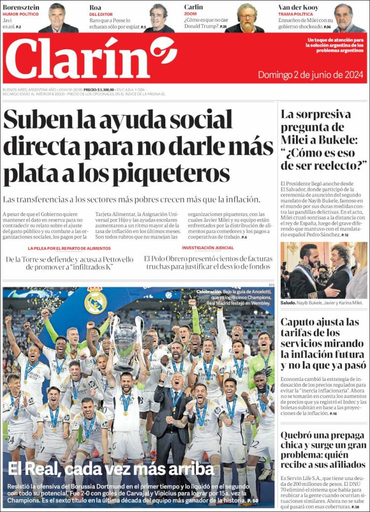 Portada de Clarín (Argentina)