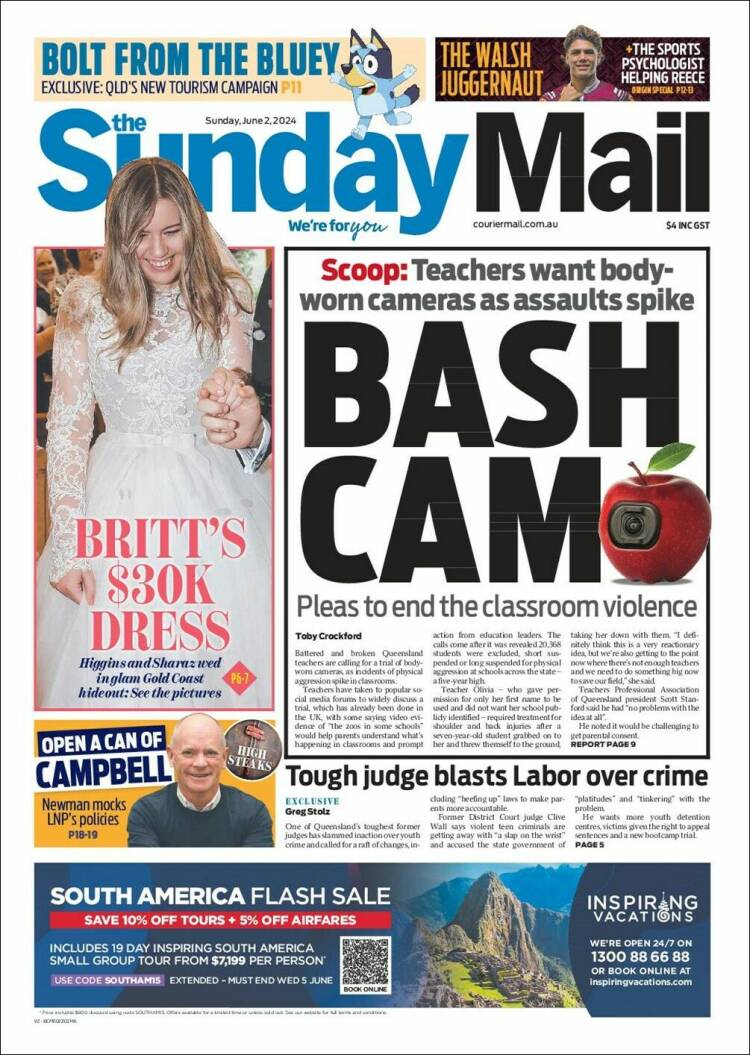 Portada de The Courier-Mail (Australia)