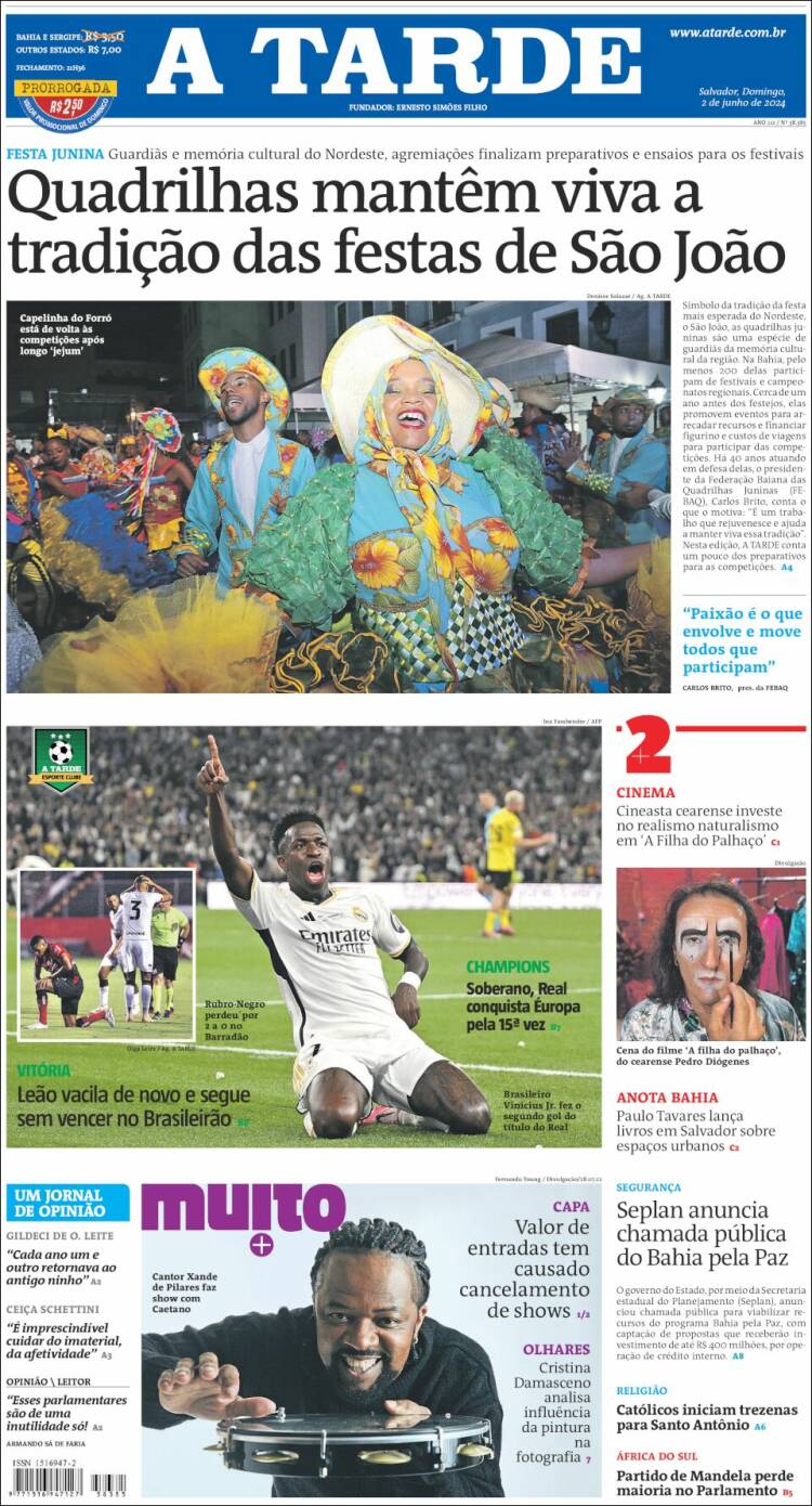 Portada de Diário A Tarde (Brasil)