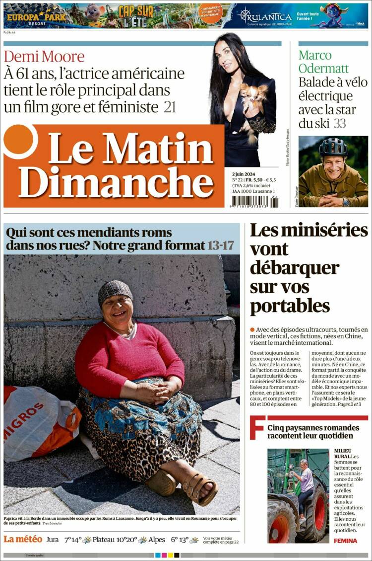 Portada de Le Matin (Suiza)