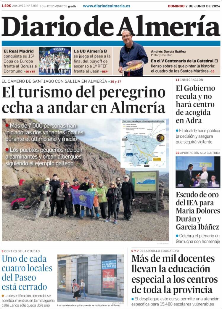 Portada de Diario de Almería (España)