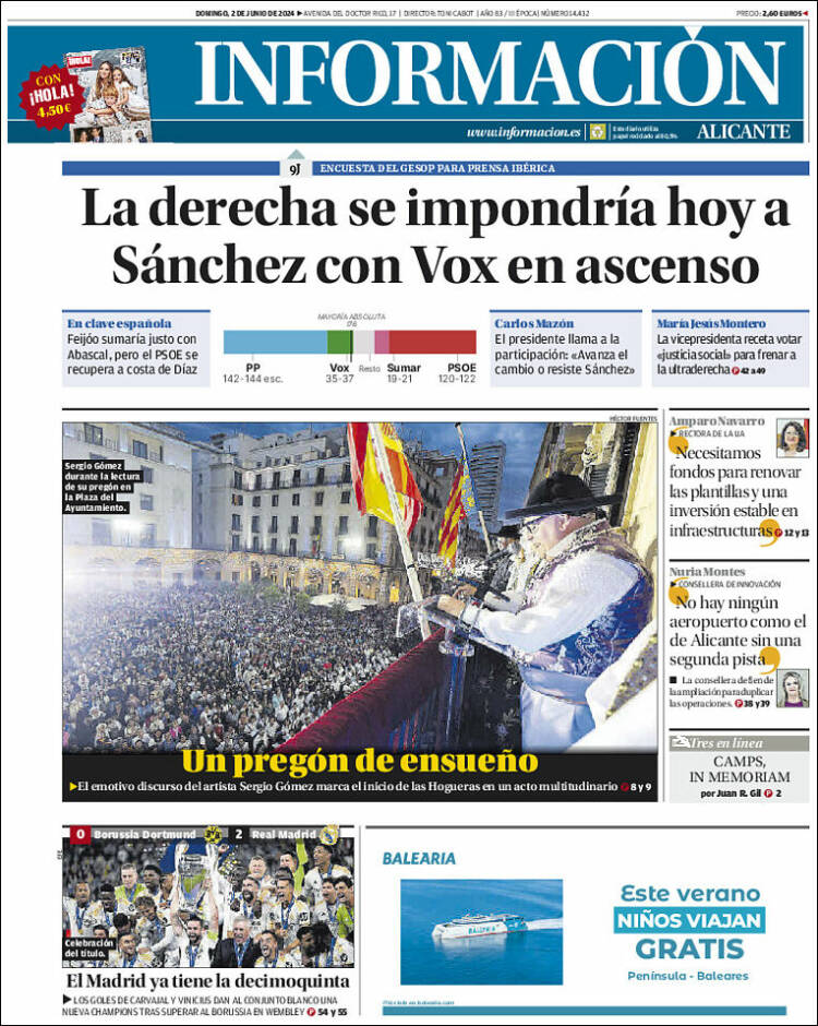 Portada de Diario Información (España)