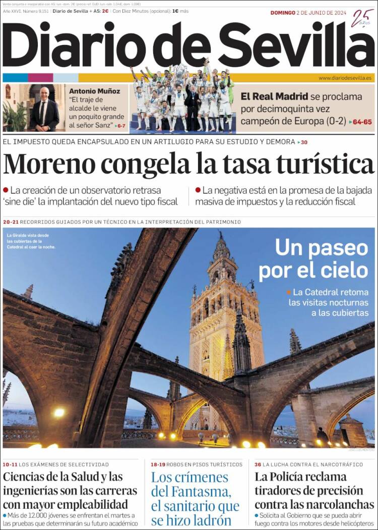 Portada de Diario de Sevilla (España)