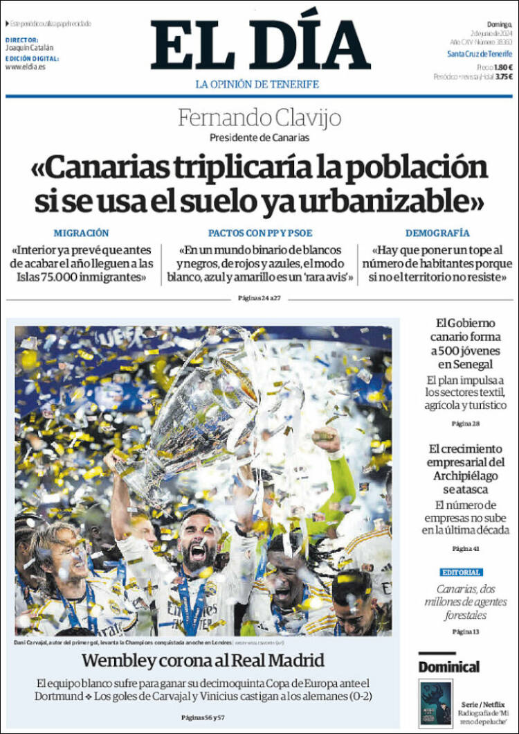 Portada de El Día (España)