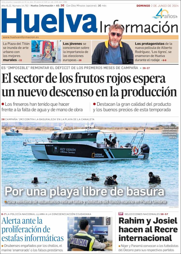 Portada de Huelva Información (España)