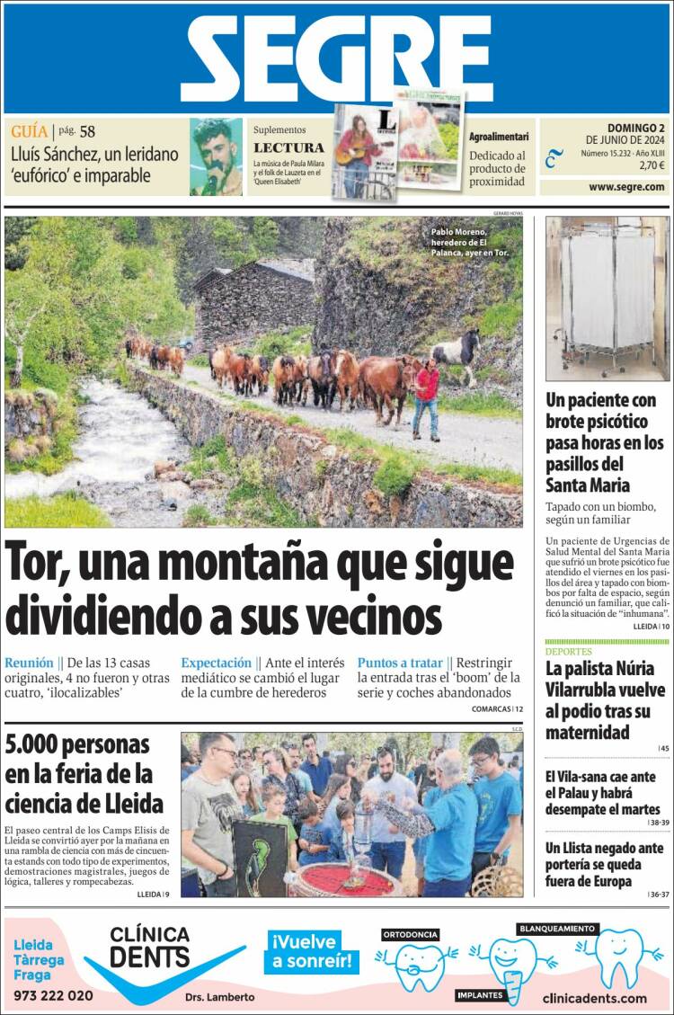 Portada de Segre  (España)