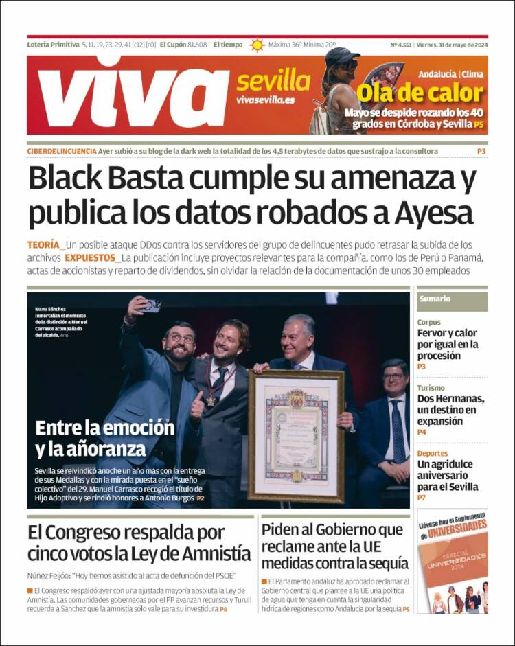 Portada de Viva Sevilla (España)