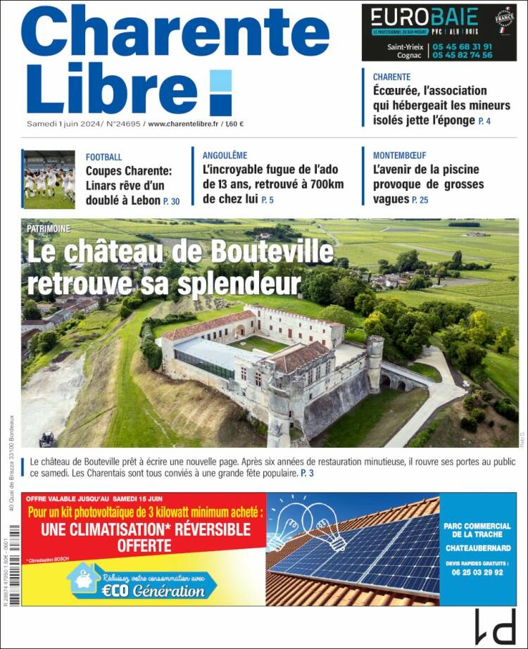 Portada de Charente Libre (Francia)