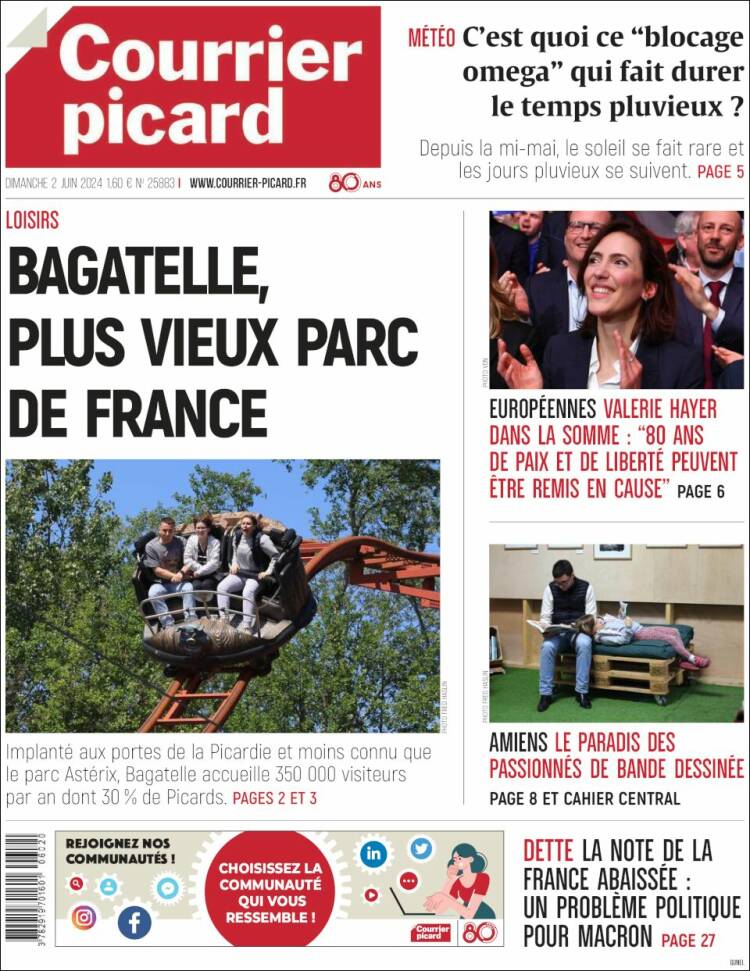 Portada de Courrier Picard (Francia)