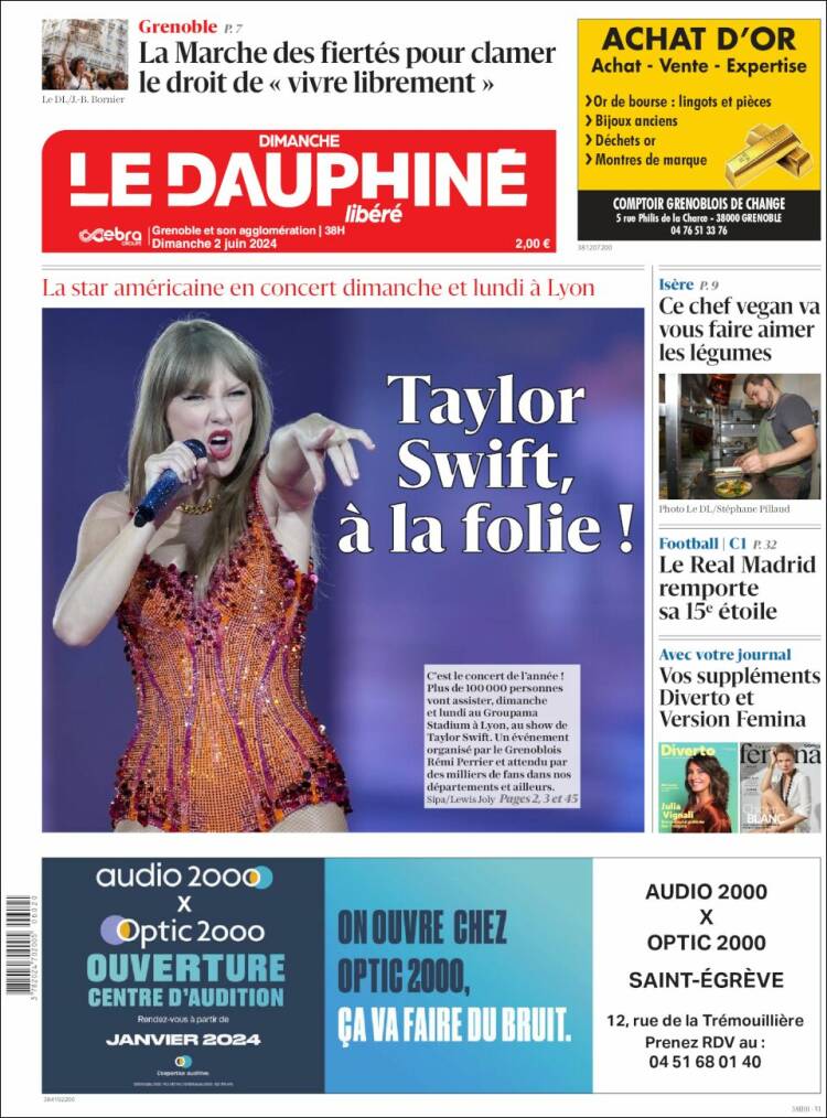 Portada de Le Dauphiné Libéré (Francia)