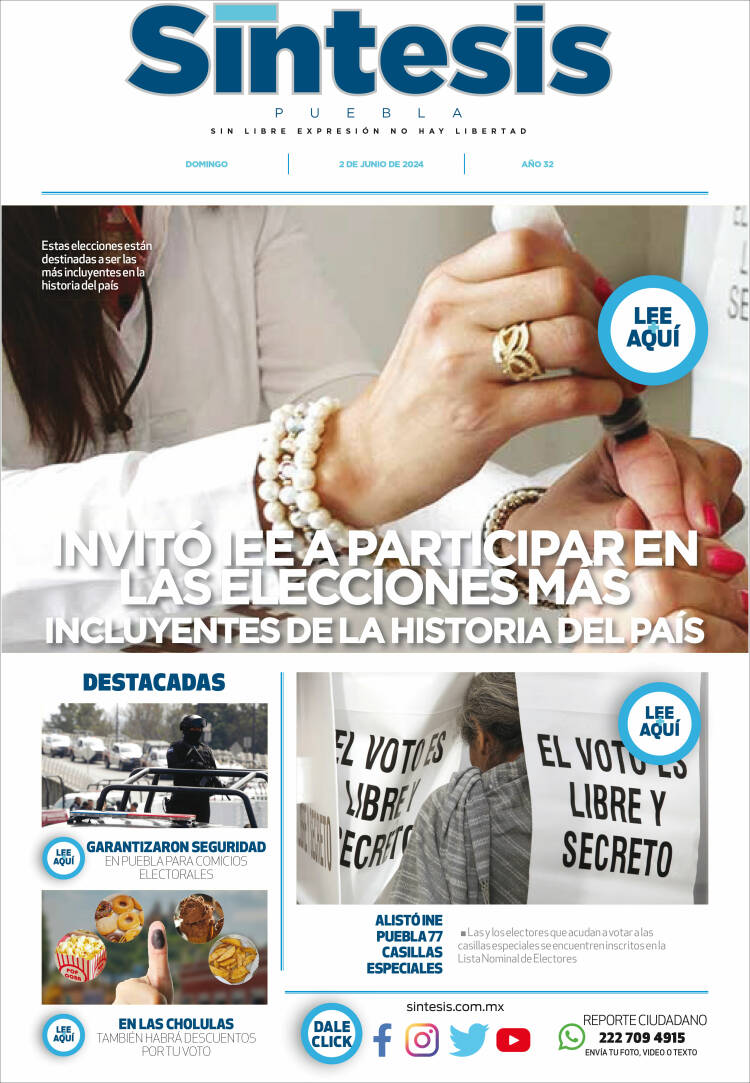 Portada de Síntesis - Puebla (M&eacute;xico)