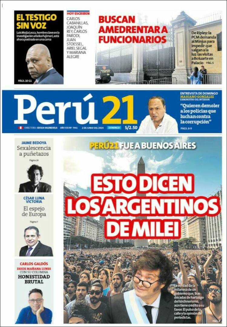 Portada de Perú 21 (Per&uacute;)