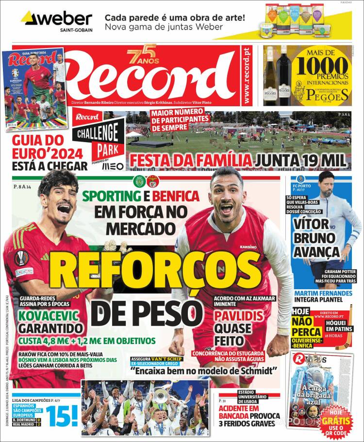 Portada de Jornal de Negócios (Portugal)