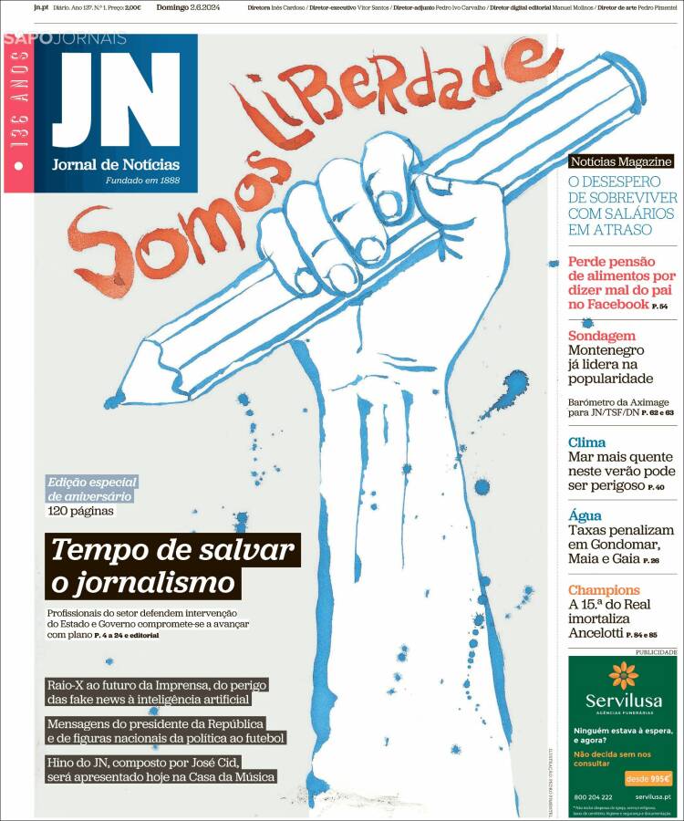 Portada de Jornal de Notícias (Portugal)