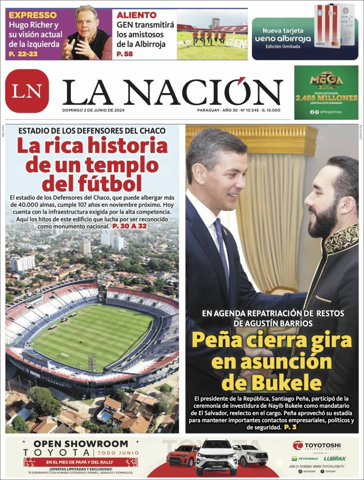 Portada de La Nación (Paraguay)
