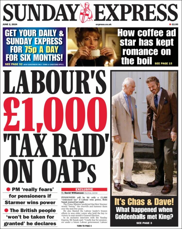 Portada de Daily Express (Reino Unido)