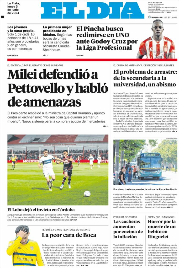 Portada de El Día de la Plata (Argentina)