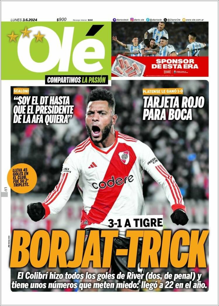 Portada de Olé (Argentina)