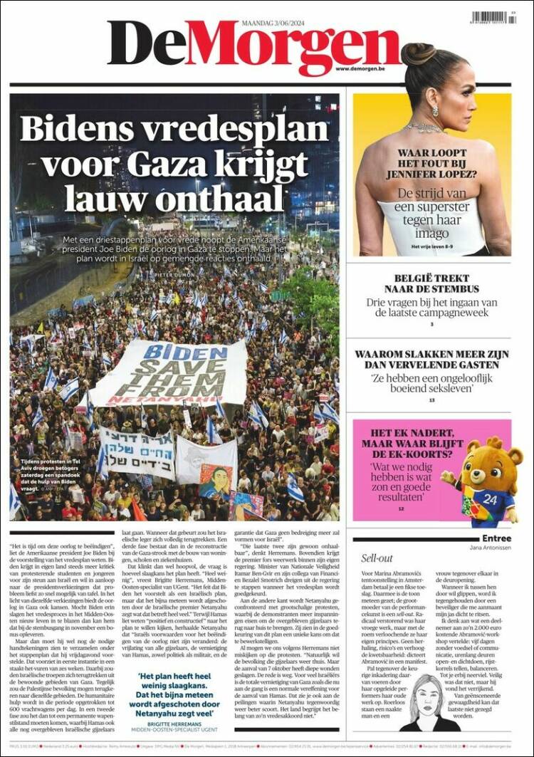 Portada de De Morgen (B&eacute;lgica)