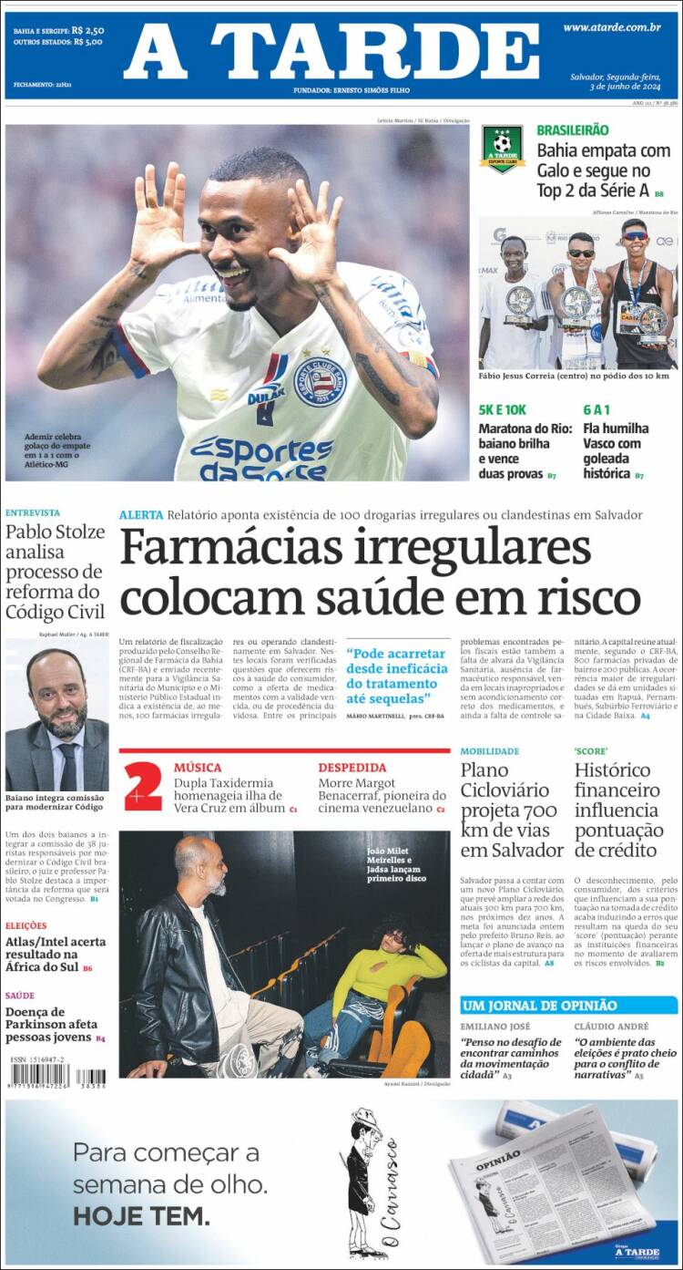 Portada de Diário A Tarde (Brasil)