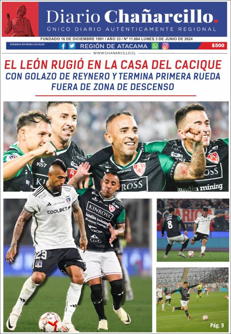 Portada de Diario Chañarcillo (Chile)