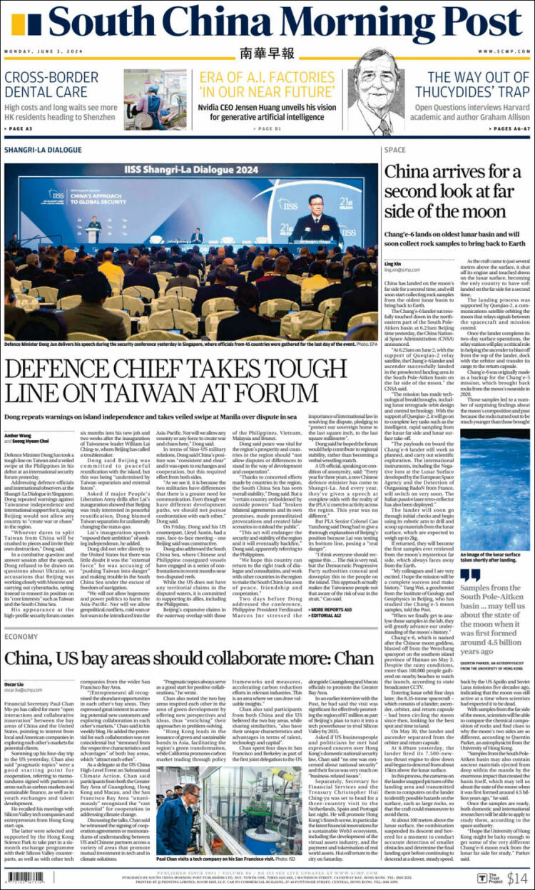 Portada de South China Morning Post (China)