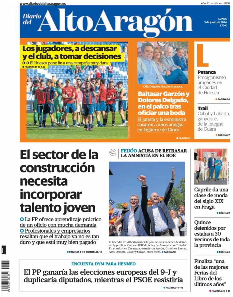 Portada de Diario del AltoAragón (España)