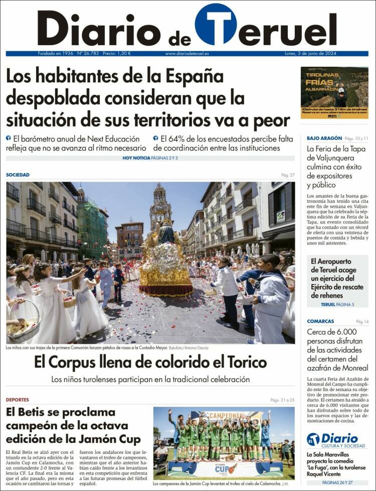 Portada de Diario de Teruel (España)
