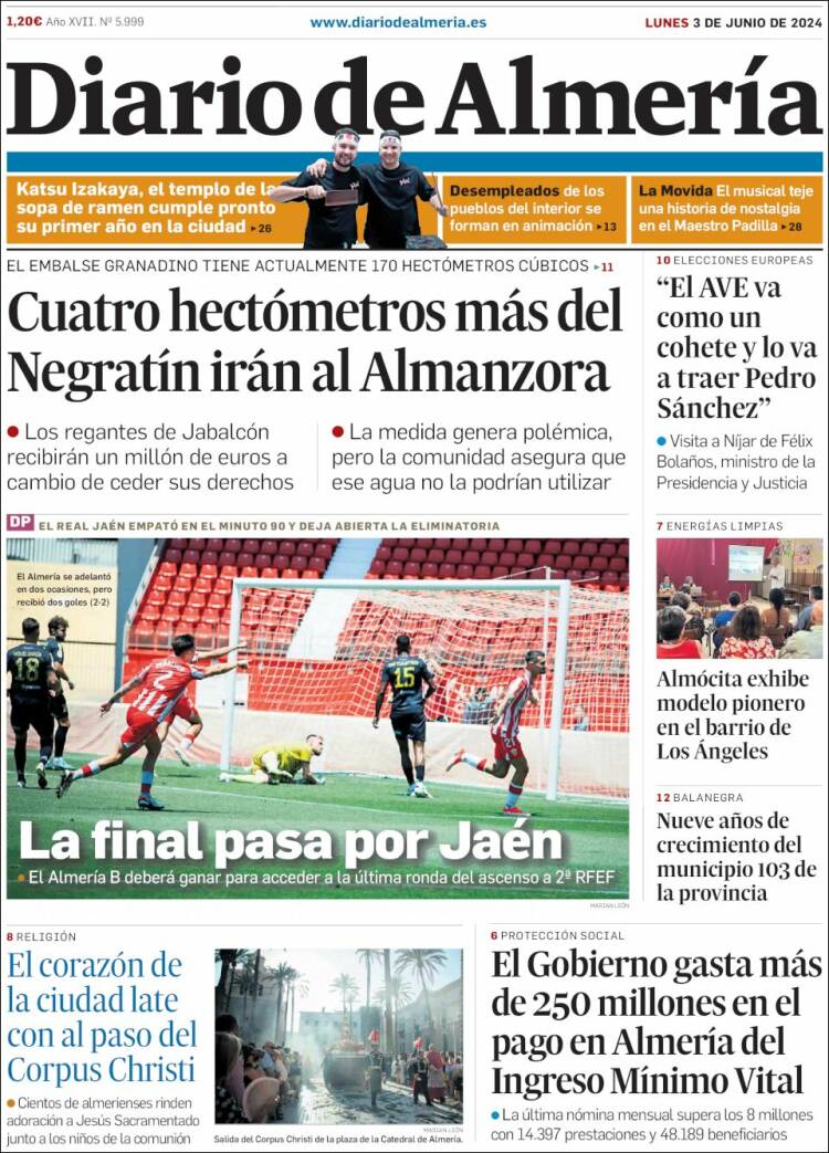 Portada de Diario de Almería (España)