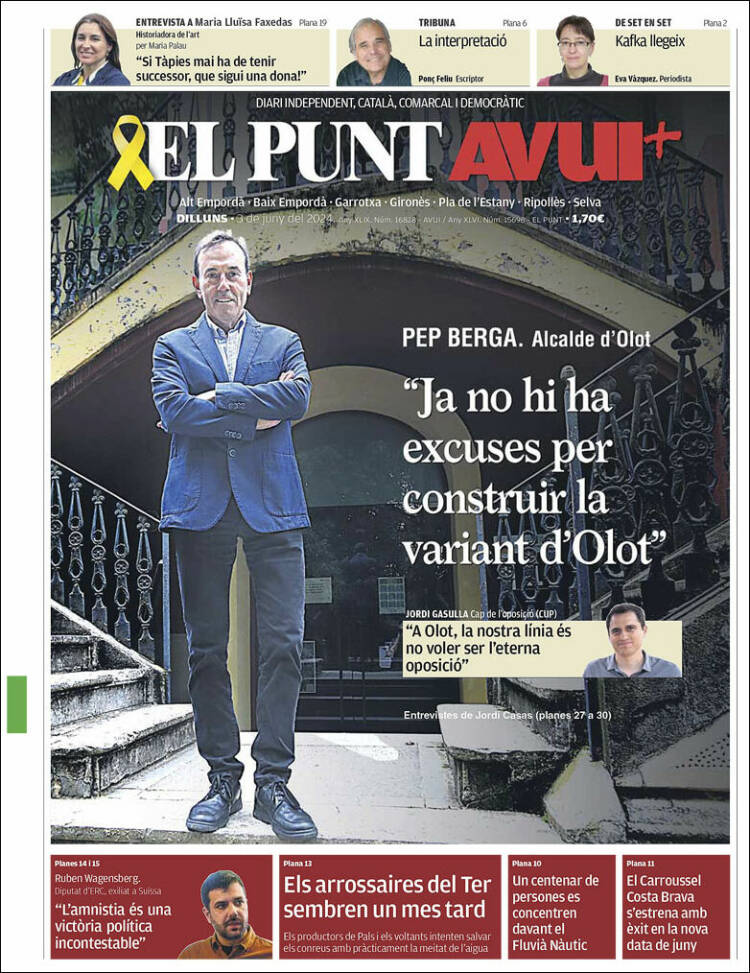 Portada de El Punt Avui - Girona (España)